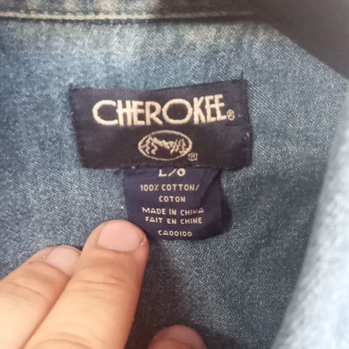 Μπλε jean αντρικό πουκάμισο 2XL, 100% βαμβάκι