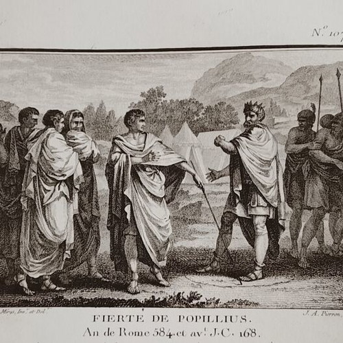 Χαλκογραφία Fierté de Popillius, ιστορική σκηνή 1790