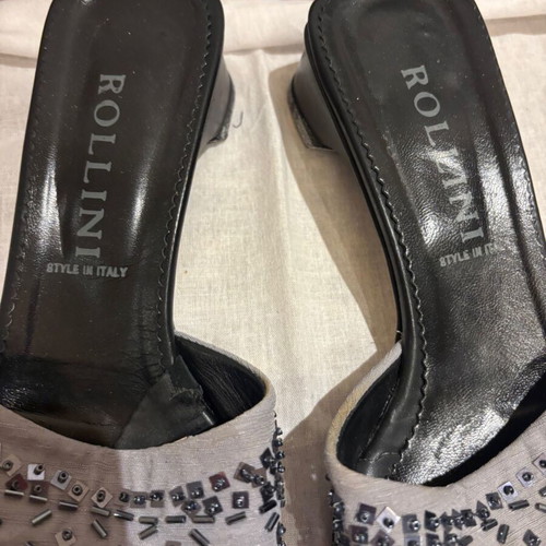 Rollini women's leather sandals with beads size 40 like new