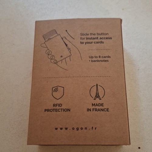 Ogon Cascade automatic smart wallet with RFID like new, black