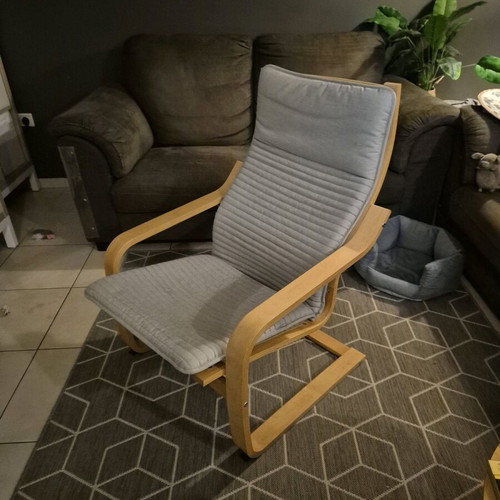 IKEA POÄNG armchair with footstool used