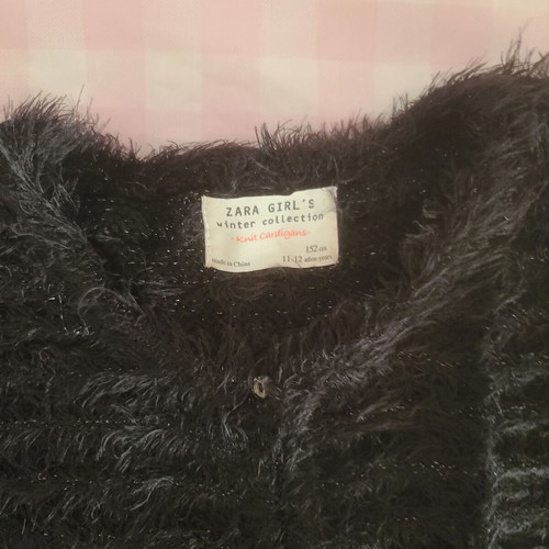 Girls' cardigan used, short black Zara size 152 cm