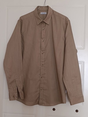 Jack and Jones cotton shirt new, size L, beige brown