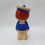 Vintage rubber figurine 70s cream blue 17×7.5 cm