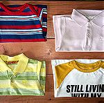  Βρεφικά 4 Μπλουζάκια πακέτο Benetton, Zara, Mayoral, M&S για αγόρι  3-6 μηνών .