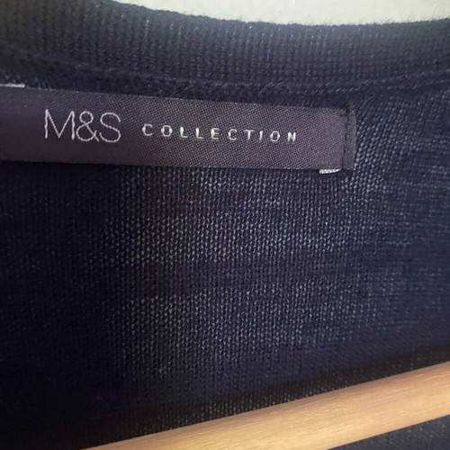 Marks & Spencer women's long knitted cardigan like new, blue, size M
