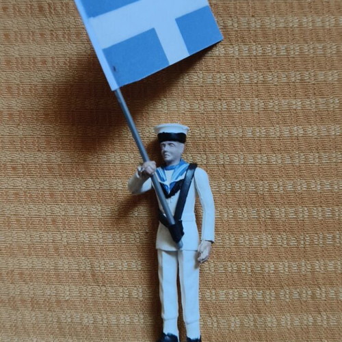 Athina Military Figure Flag Bearer sailor like new