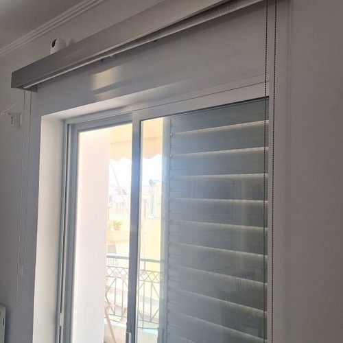 Roller blinds system like new, white/grey/silver
