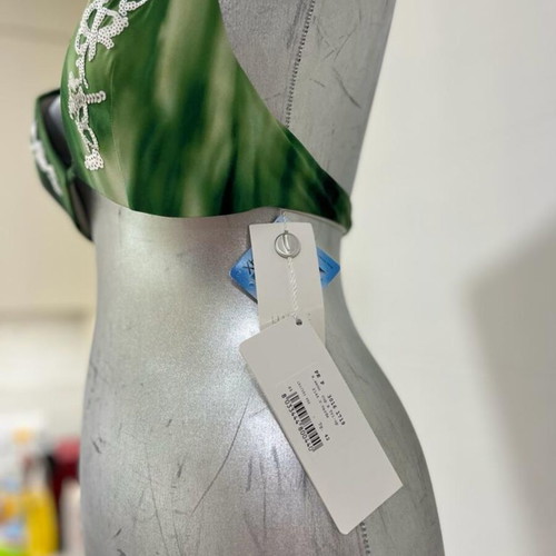 Parah Swimsuit Bikini Top Size Cup B UK10 USA 32 New Green Sequins