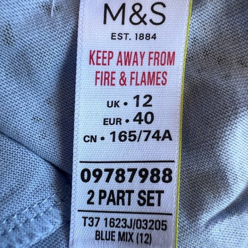 M&S women's pajamas new pink and blue floral set