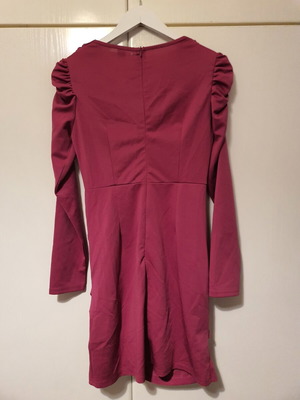 Shein purple dress with special sleeves, v-neck and front slit like new