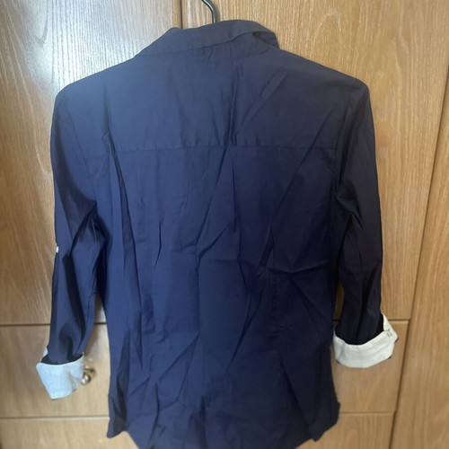 Zara shirt used, 3/4 sleeve, white and blue, sizes S and M