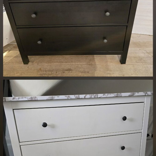 IKEA Hemnes 3-Drawer Chests used, pack of 2, white and brown-black