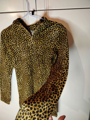 Leopard turtleneck long sleeve with zipper new, vintage unisex