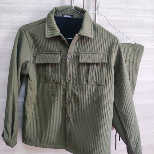 Fleece set military style for 8-9 years like new, green