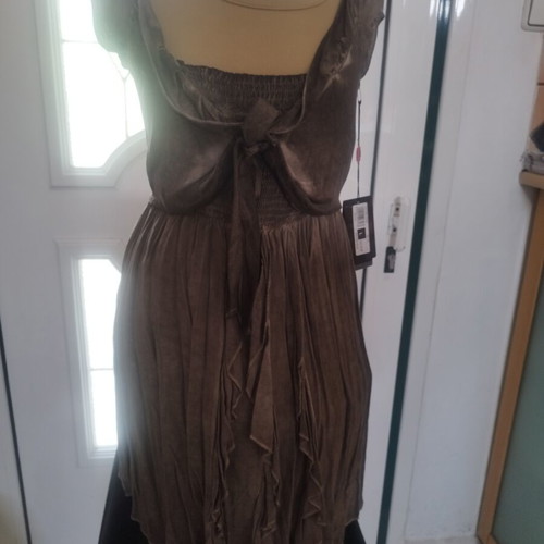 Catwalk boho dress L 40, khaki beige