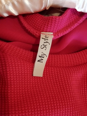 Blouse used with transparency and back opening pink, sizes L and XL