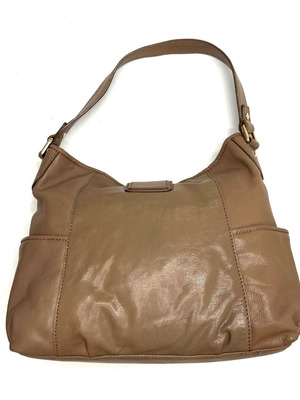 Кожена чанта Michael Kors за рамо тъмнобежова употребявана