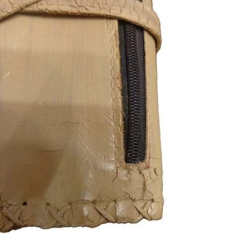 Leather tobacco case used, painted with minor defects