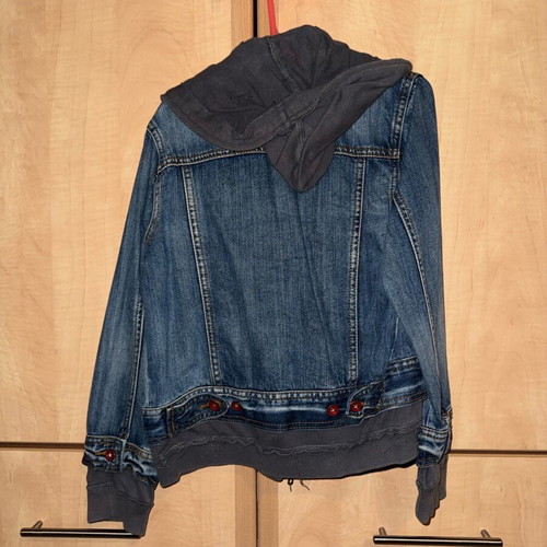 Benetton Kids' Denim Jacket with Hood like new, blue