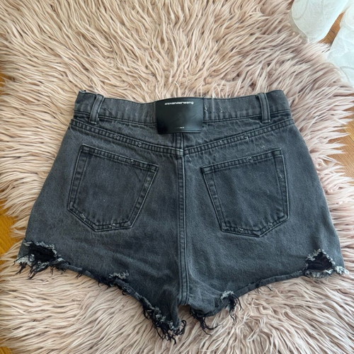Alexander Wang high rise denim shorts size S like new black grey