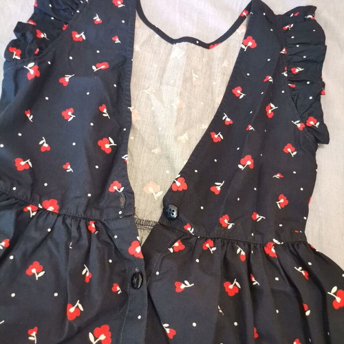 Summer dress dark blue with flowers new, size 122-128 cm