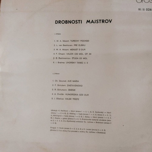 Drobnosti Majstrov vinyl like new, classical music