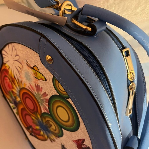 Bagtobag oval blue multicolor bag new, leatherette material