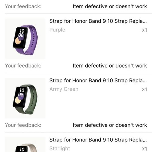 Straps for Honor Band 9 and 10 new, pack of 5