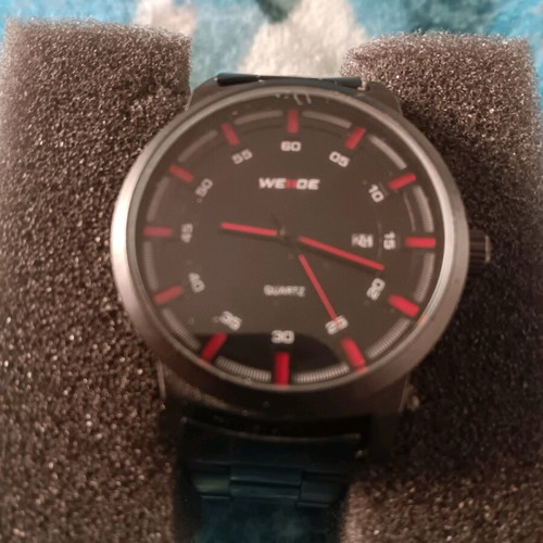 Weide wristwatch with black metal bracelet like new