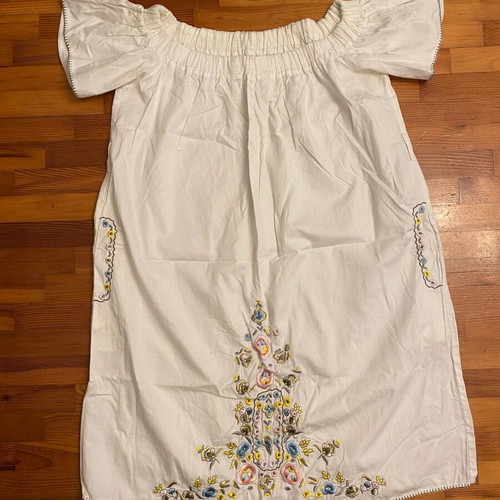 Ipekyol cotton dress used, size large, white with stains