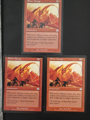 Magic: The Gathering Onslaught Aether Charge κάρτες uncommon, σετ 3