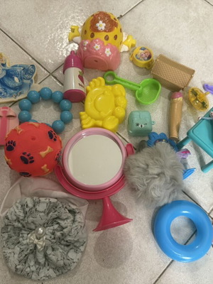Various baby toys used, all together