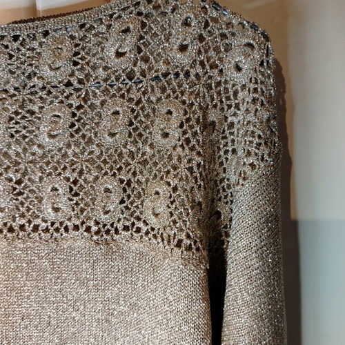 Sequin cardigan new, knitted long-sleeve multicolor gold