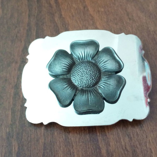 Gutos belt buckle used, silver, collectible vintage 1960