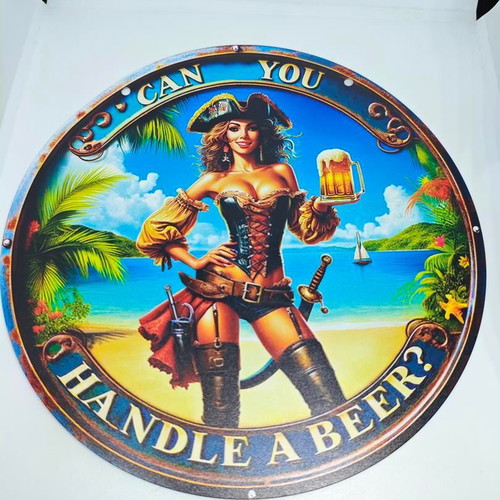 Vintage metal decorative sign Pirate Beer 20cm like new