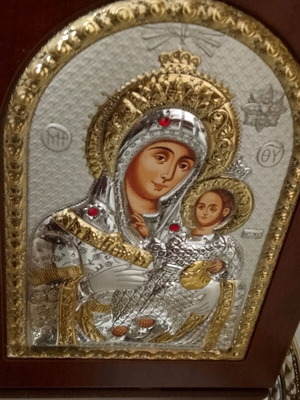 Panagia ti Vithleemissa new with wooden base Prince Silvero