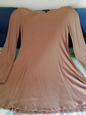 Forever 21 бежова рокля fit&flare skater употребявана, размер XL