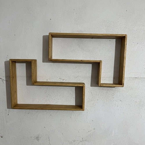 Handmade wall hanging made of painted pine wood oak color