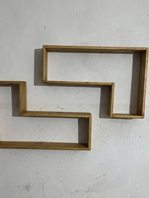 Handmade wall hanging made of painted pine wood oak color