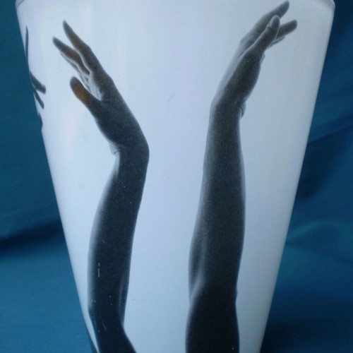 Fleria vase used, modern glass handmade signed artwork