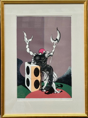 Francesco Nonni silk screen printing like new, numbered 108/120, frame 64x86