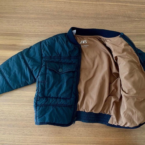 Zara puffer jacket used, black, 2-3 years old