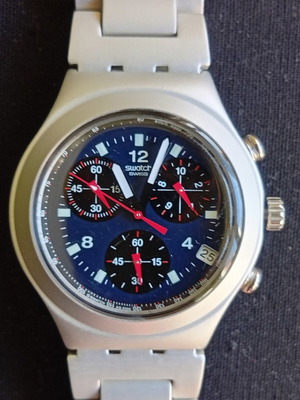 Swatch watch with aluminum case and bracelet like new