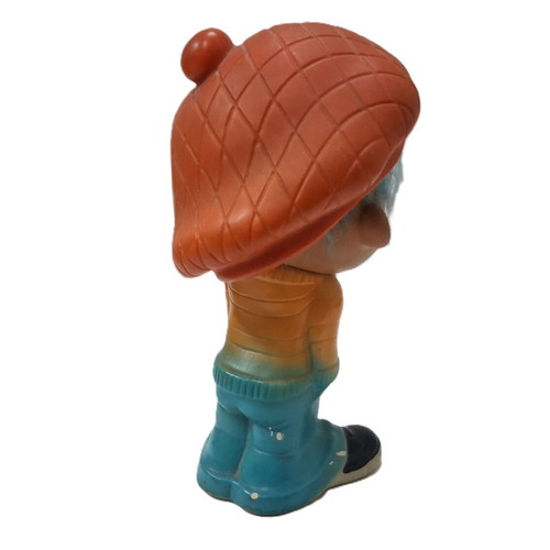 Vintage rubber figurine handpainted, used, 21 cm