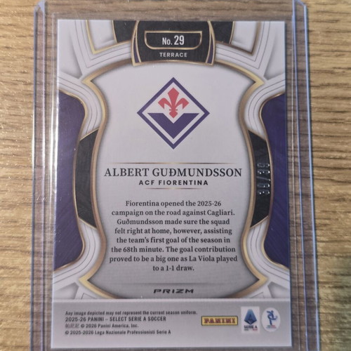 Albert Gudmundsson Terrace White Flash /39 Panini Select Serie A 2025-2026 card