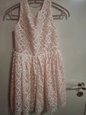 Vivian pink lace girls dress size 8 like new