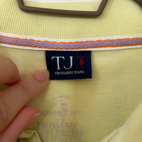 Trussardi Jeans Polo Shirt used, XXL, yellow, 100% cotton