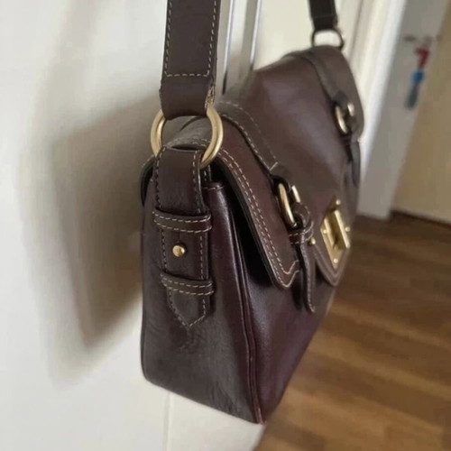 Ralph Lauren Vintage Leather Shoulder Bag like new, dark brown