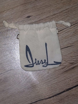 Diesel fabric pouch with drawstring, like new, 13×13 cm